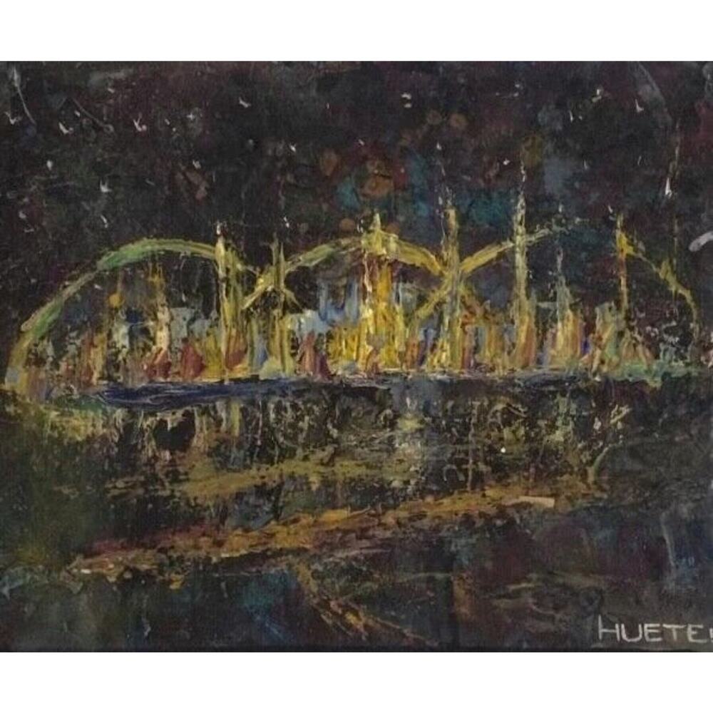 Juan Huete Nicaragua "Ciudad" Background/Dark Mixed Media 2012 14"x17"